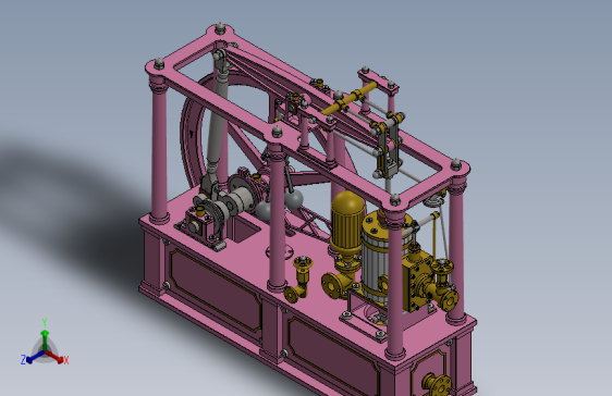 蒸汽机1-cylinder-non-reversing-balanced-beam-模型格式为 sw