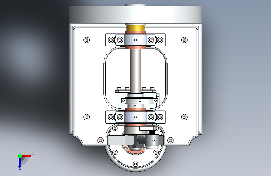 蒸汽机steam-engine-with-sliding-crosshead-模型格式为 sw 俯视图