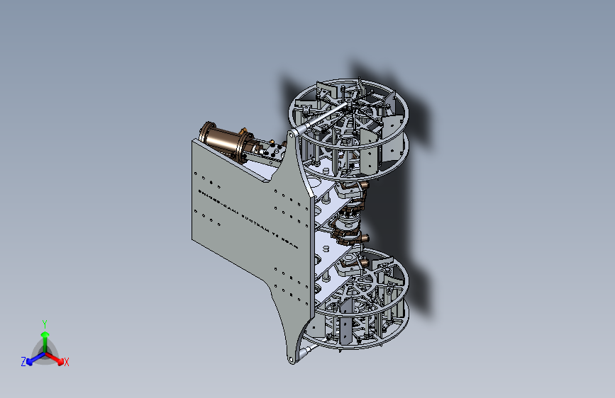 明轮船汽缸蒸汽机a-2x1-cylinder-steam-engine-模型格式为 -SW IGS