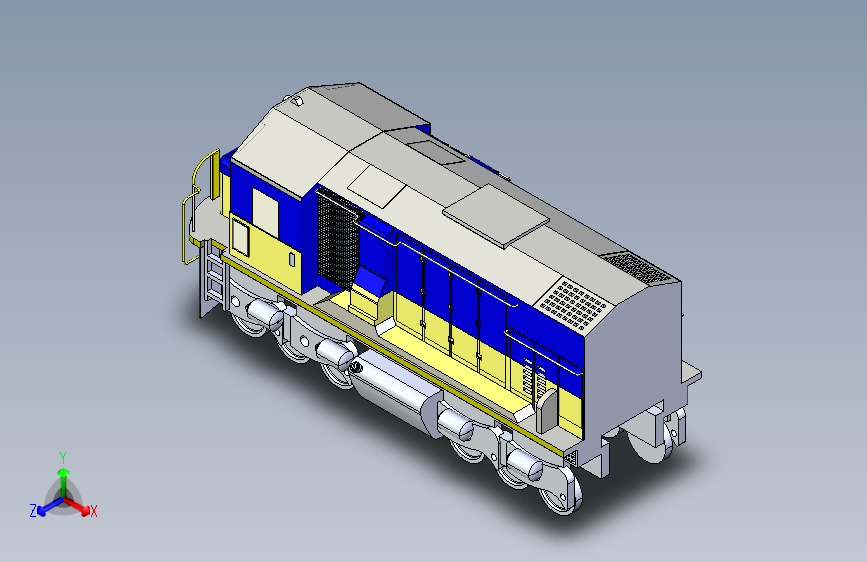 火车机车列车railway-locomotive-1831-模型格式为 sw igs