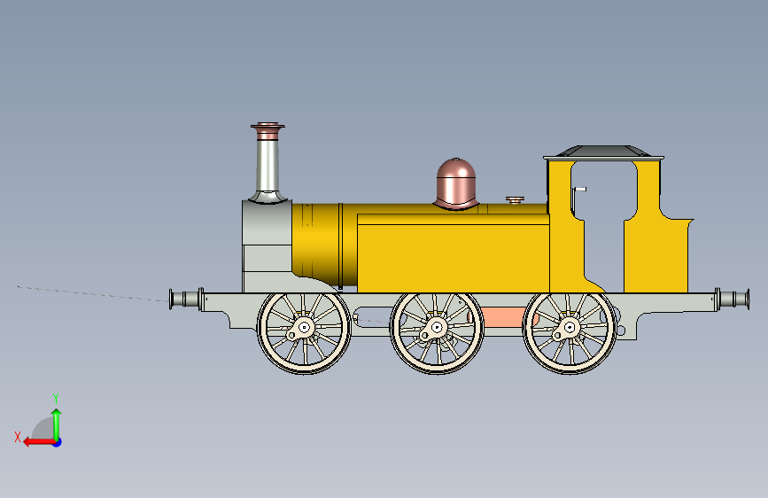 火车机车列车stroudly-terrier-steam-l-模型格式为 x_t 背面视图