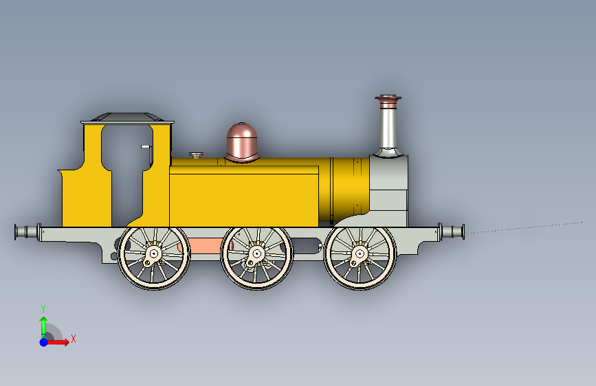 火车机车列车stroudly-terrier-steam-l-模型格式为 x_t 正面视图
