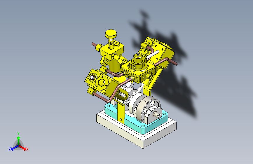 V型双作用蒸汽机v-shaped-double-acting-steam-模型格式为 sw