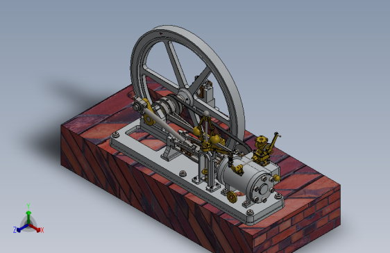 蒸汽机ramsome-may-horizontal-engine-模型格式为 sw