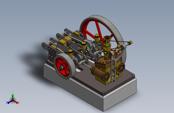 台式蒸汽机over-crank-type-steam-engine-模型格式为 sw