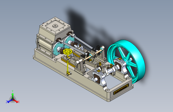 双缸蒸汽机dual-cylinder-steam-engine-1-模型格式为 x_t stp sw