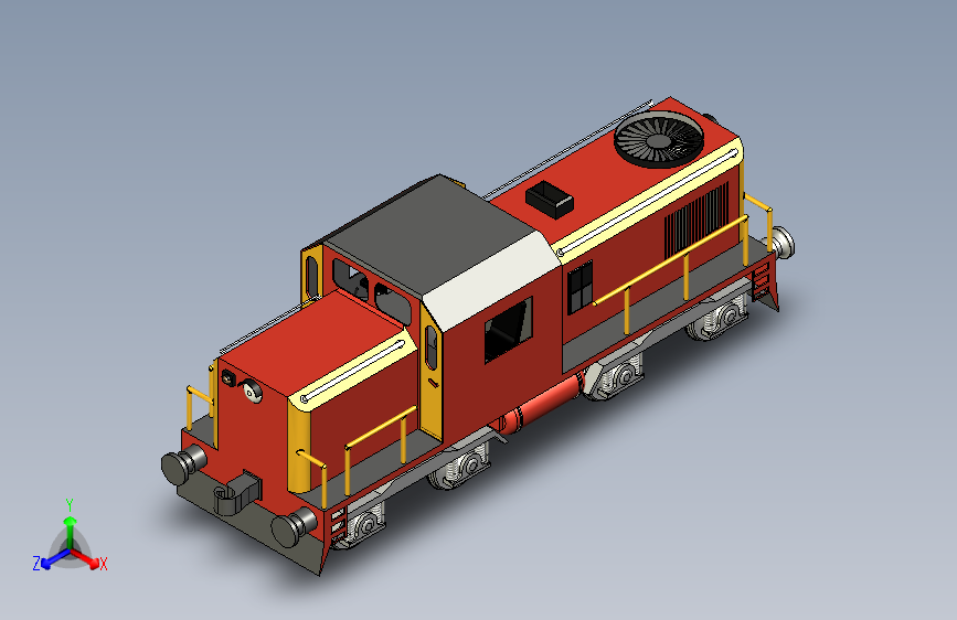火车机车列车diesel-locomotive-2834-模型格式为 stp stl