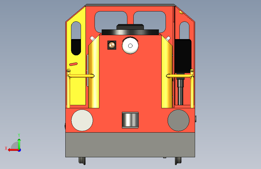 火车机车列车diesel-locomotive-2834-模型格式为 stp stl 背面视图
