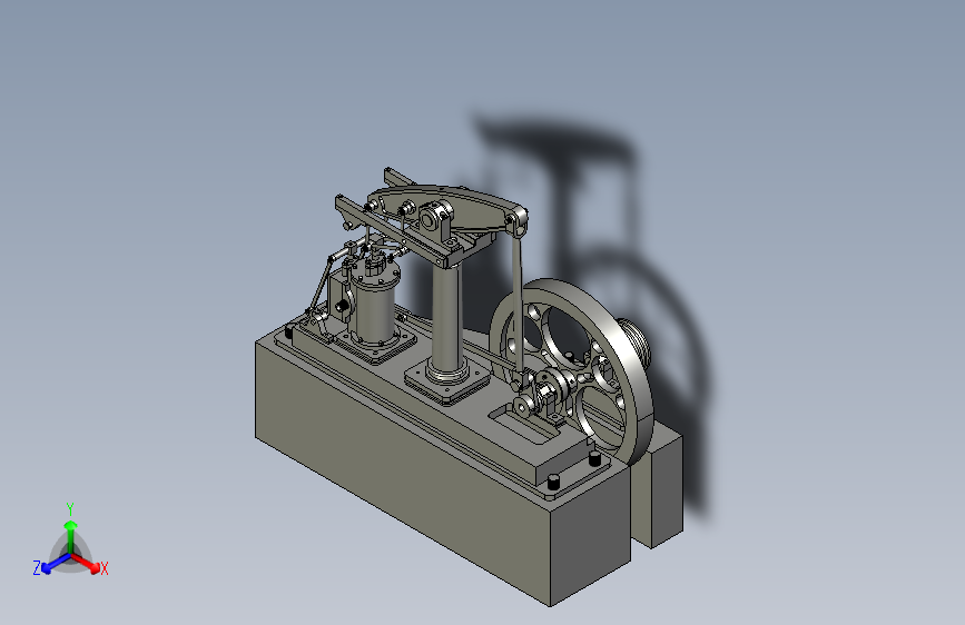 蒸汽机1-cylinder-balanced-beam-steam-模型格式为 stp creo