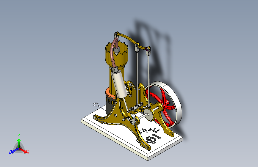 蒸汽机stirling-engine-h1-1831-模型格式为 sw stp