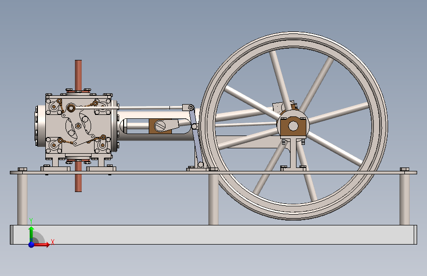 蒸汽机corliss-steam-engine-1832-模型格式为 sw 正面视图