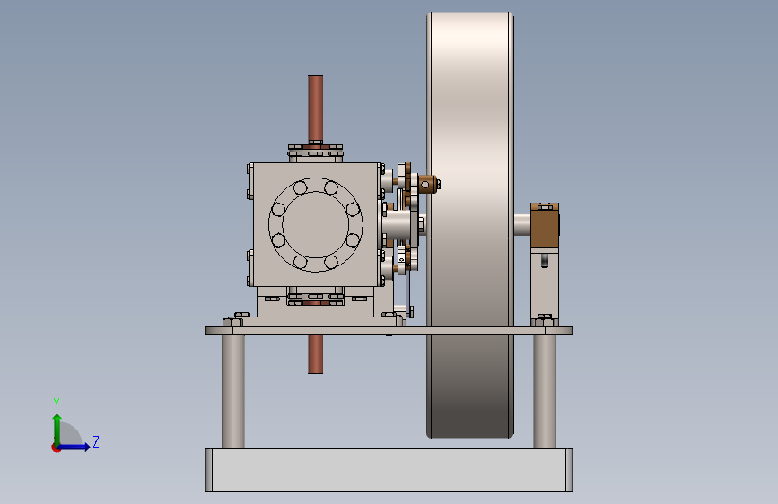 蒸汽机corliss-steam-engine-1832-模型格式为 sw 左侧视图
