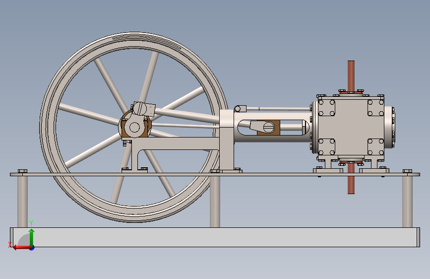 蒸汽机corliss-steam-engine-1832-模型格式为 sw 背面视图