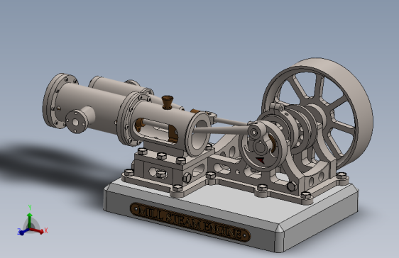 蒸汽机1-cylinder-horizontal-mill-steam-engine-模型格式为 sw