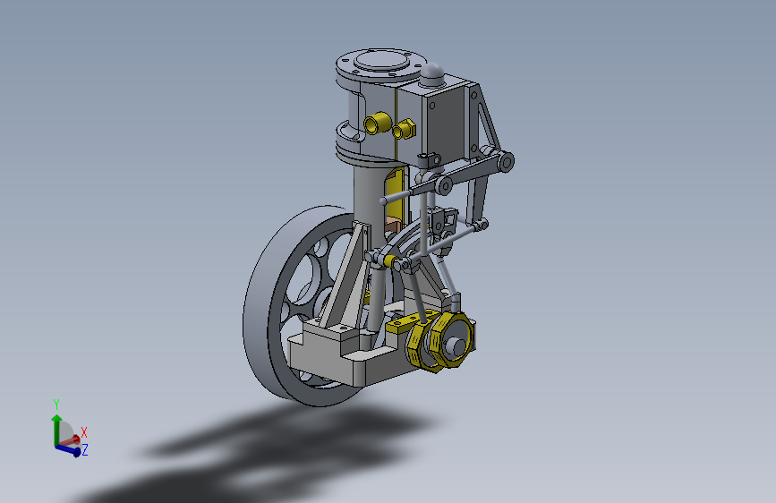 蒸汽机single-cylinder-vertical-steam-engine-模型格式为 sw