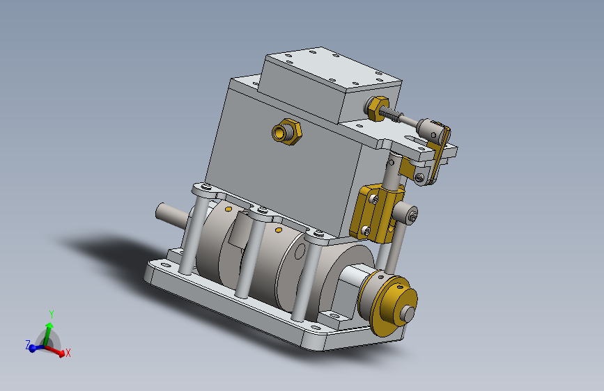 两缸单阀蒸汽机two-cylinder-single-valve-模型格式为 sw