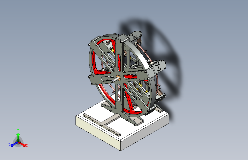 蒸汽机6-cylinder-radial-steam-engine-1833-模型格式为 sw stp