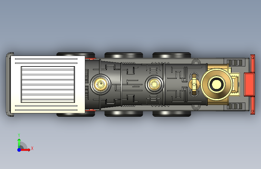 火车机车列车miniature-steam-locomotive-1832-模型格式为 stp igs stl 正面视图