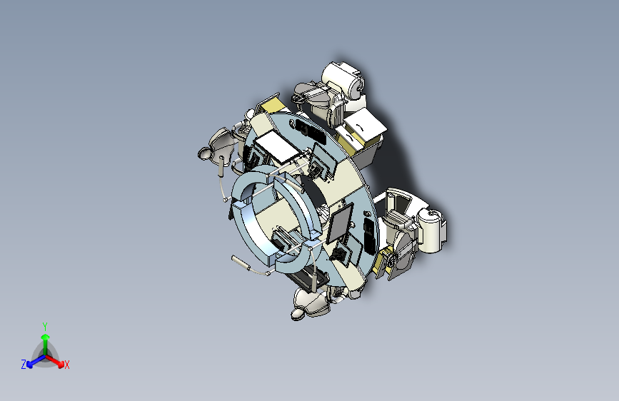 环形工作台办公桌模型3D图纸 STP x_t格式