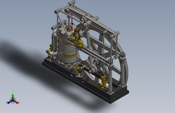 蒸汽机one-piston-cylinder-steam-engine-模型格式为 sw