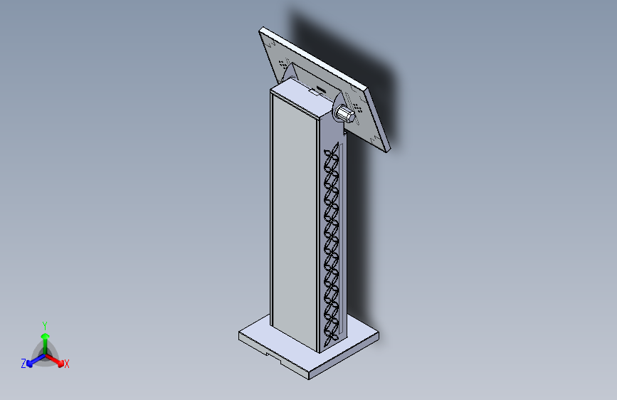 控制台 操作台kiosk-monitor-1832-模型格式为 stp