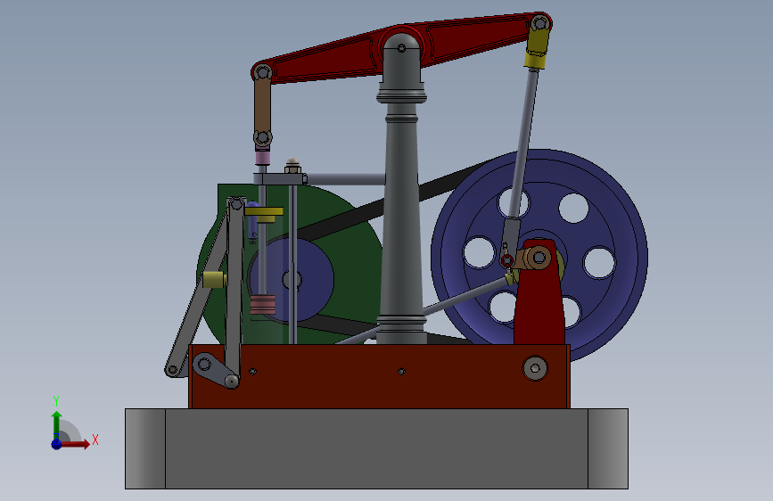 蒸汽机steam-engine-125834-模型格式为 sw 正面视图