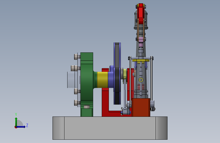 蒸汽机steam-engine-125834-模型格式为 sw 左侧视图