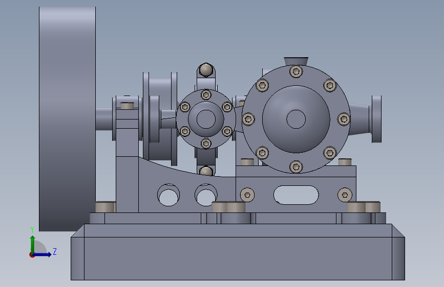 蒸汽机cylinder-horizontal-mill-steam-engine-模型格式为 sw 左侧视图