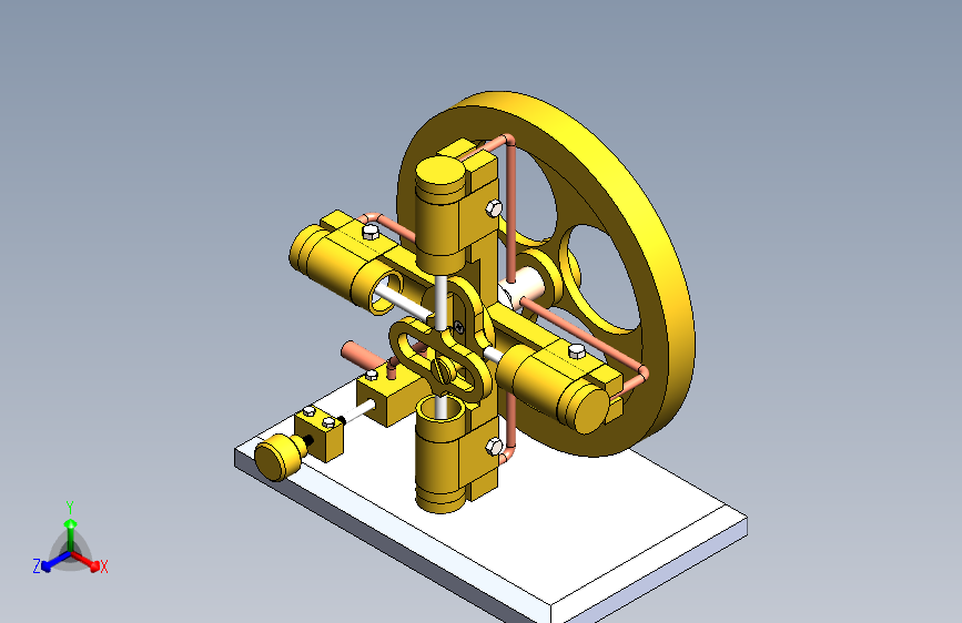 蒸汽机4-cylinder-scotch-yoke-steam-engine-模型格式为 sw