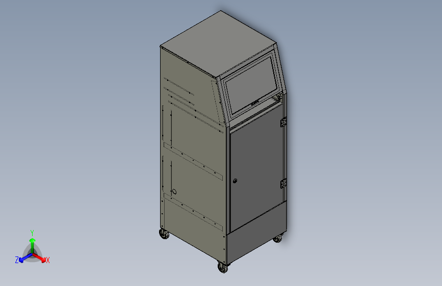 控制台 操作台computer-rack-terminal-1831-模型格式为 stp