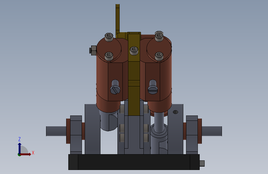 四活塞缸V型蒸汽机four-piston-cylinder-steam-模型格式为 sw