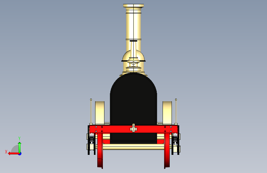 火车机车列车de-arend-locomotive-1833-模型格式为 stp 背面视图