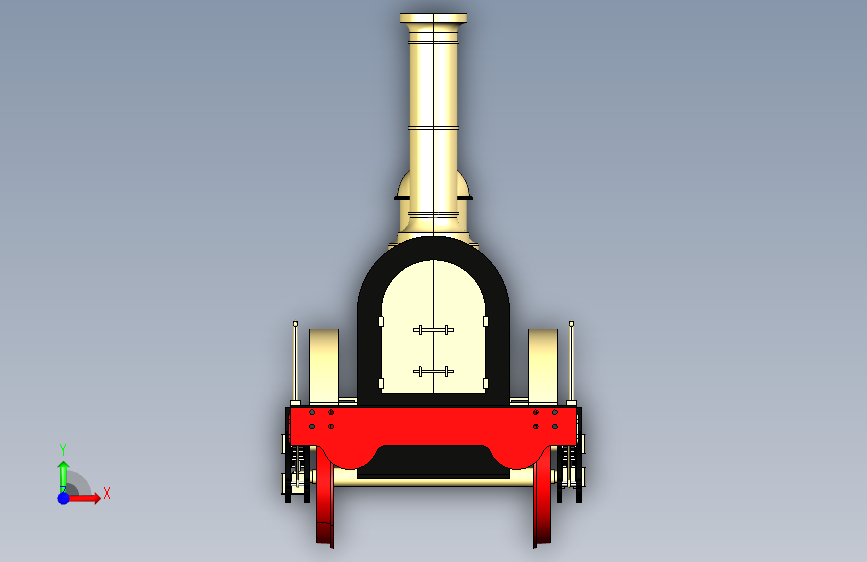 火车机车列车de-arend-locomotive-1833-模型格式为 stp 正面视图