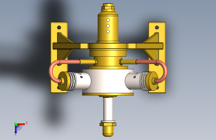 蒸汽机three-cylinder-rotary-steam-engine-1831-模型格式为 sw 俯视图