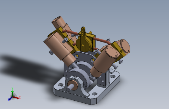 蒸汽机4-cylinder-v-shaped-oscillating-steam-eng-模型格式为 sw