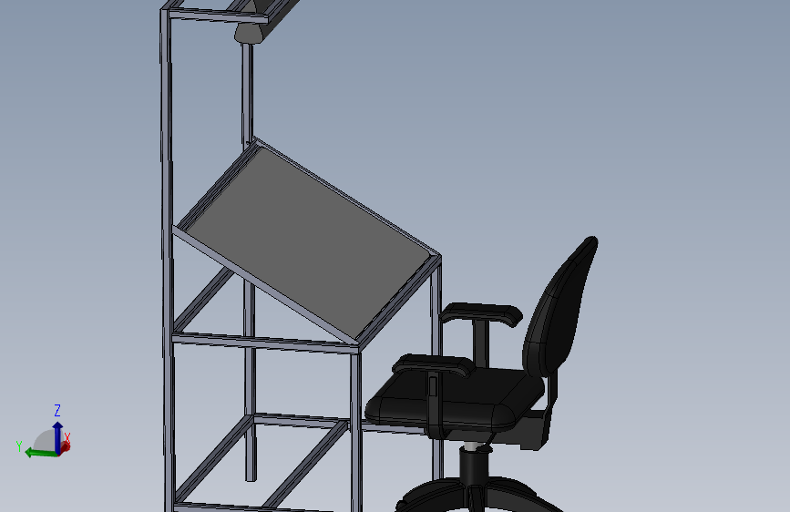 旋转工作椅和工作台3D模型图纸 Solidworks设计