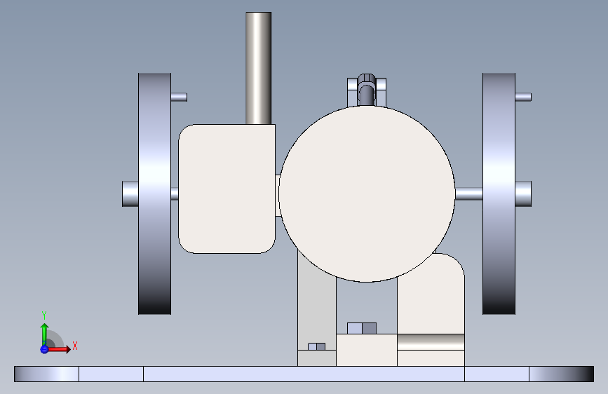 蒸汽机horizontal-steam-engine-6832-模型格式为 sw 正面视图