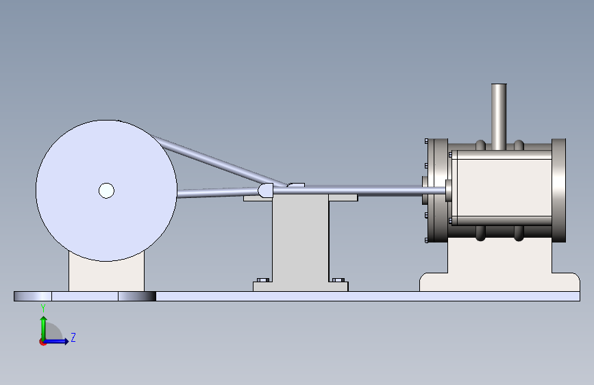 蒸汽机horizontal-steam-engine-6832-模型格式为 sw 左侧视图