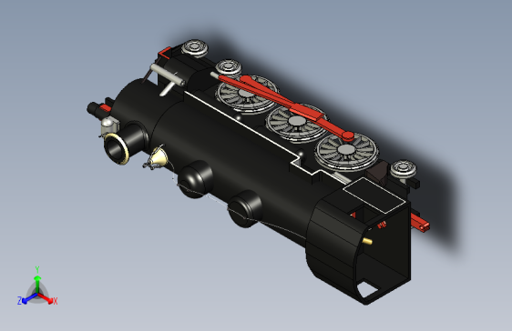 火车机车列车steam-locomotive-353-model-1837-模型格式为 igs