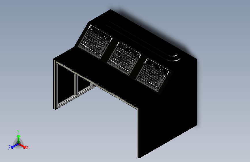 录音控制台recording-console-desk-1831-模型格式为 stp
