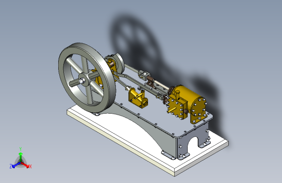 蒸汽机single-cylinder-steam-engine-2832-模型格式为 stp