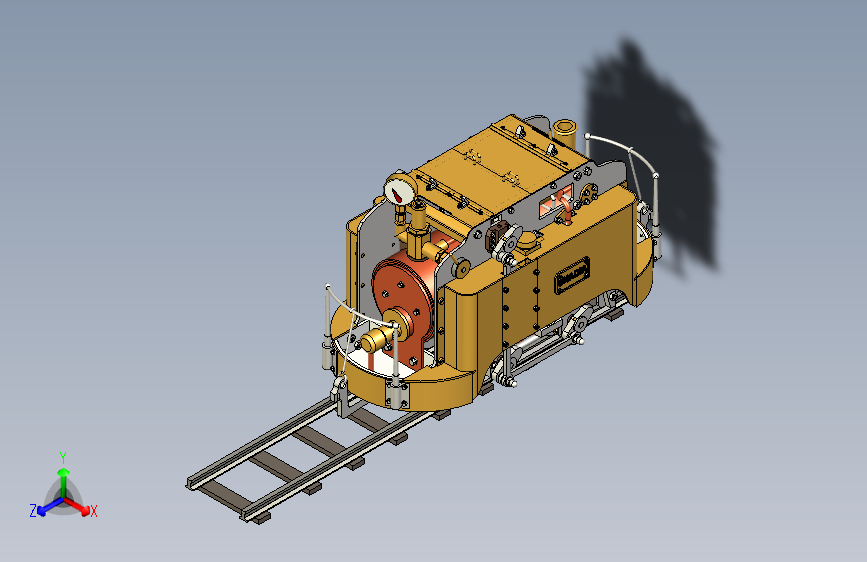 火车机车列车guinness-locomotive-1833-模型格式为 stp