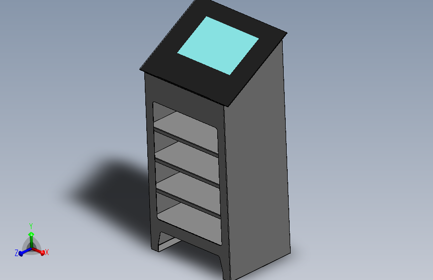 控制台 操作台check-in-stand-with-computer-模型格式为 sw