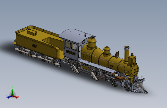 哈德逊蒸汽机车hudson-steam-locomotive-模型格式为 sw零件装配图