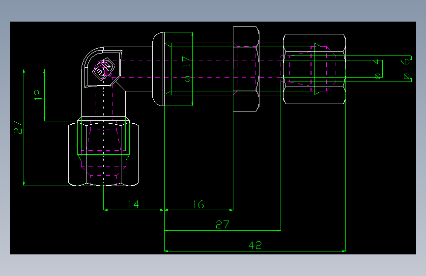 PARKER管接头EO Bulkhead elbow WSV06LCF(16)_front