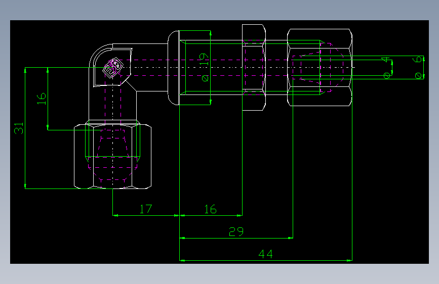 PARKER管接头EO Bulkhead elbow WSV06SMS(16)_front