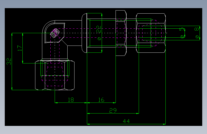 PARKER管接头EO Bulkhead elbow WSV08S71(16)_front