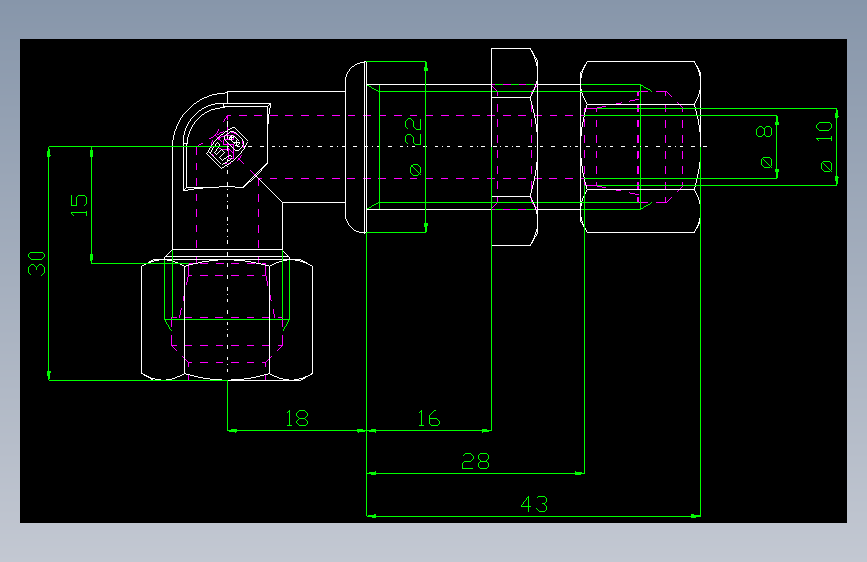 PARKER管接头EO Bulkhead elbow WSV10L71(16)_front