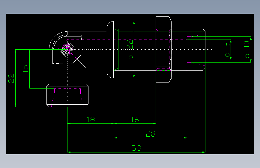 PARKER管接头EO Bulkhead elbow WSV10LOMD71(16)_front