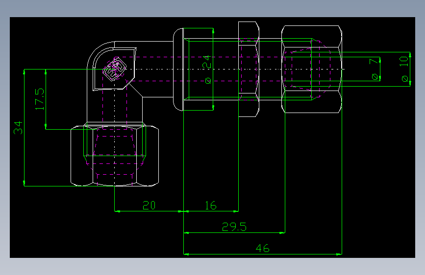 PARKER管接头EO Bulkhead elbow WSV10S71(16)_front